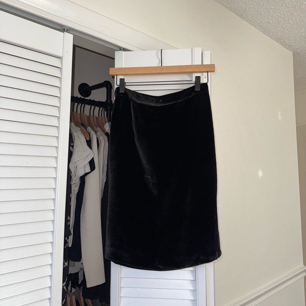 Madewell Black Velvet Pencil/Mini Skirt